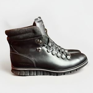 Cole Haan Black Leather Hiking Boots